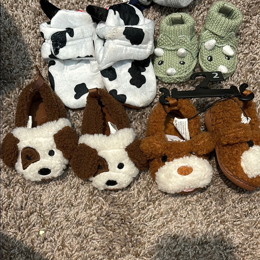 Adorable Brown and White Dog Slippers